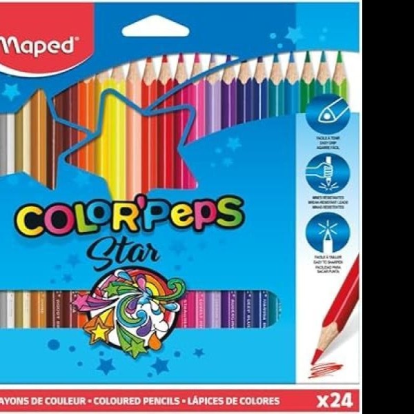 COLORES ESTUCHE C24 LARGOS PEPS MAPED TRIANG.